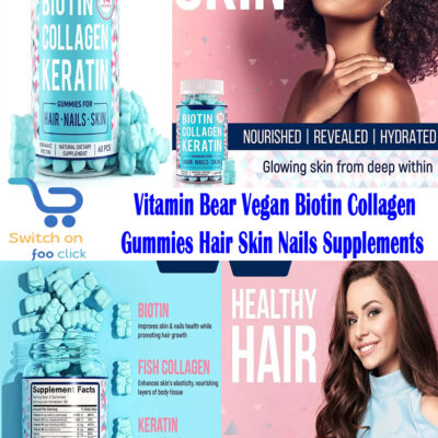 Vitamin Bear Vegan Biotin Collagen Gummies Hair Skin Nails Supplements