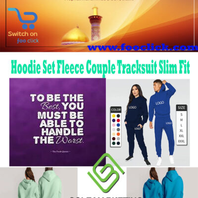 Hoodie Set Fleece Couple Tracksuit Slim Fit