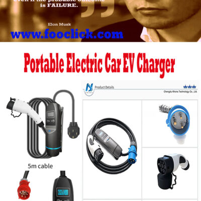 Portable Electric Car EV Charger with Red CEE Plug Level 2 Evse Controller