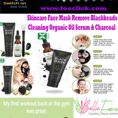 Skincare Face Mask Remove Blackheads Cleaning Organic Oil Serum & Charcoal