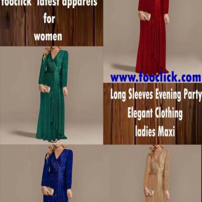 Long Sleeves Evening Party Elegant Clothing Ladies Maxi