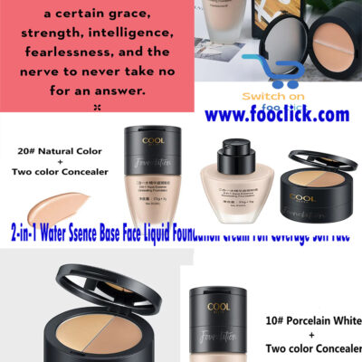 2-in-1 Water Ssence Base Face Liquid Foundation Cream Full Coverage Soft Face
