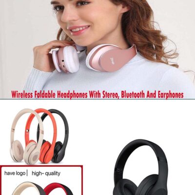 3.0 Wireless Foldable Headphones With Stereo, Bluetooth And Earphones