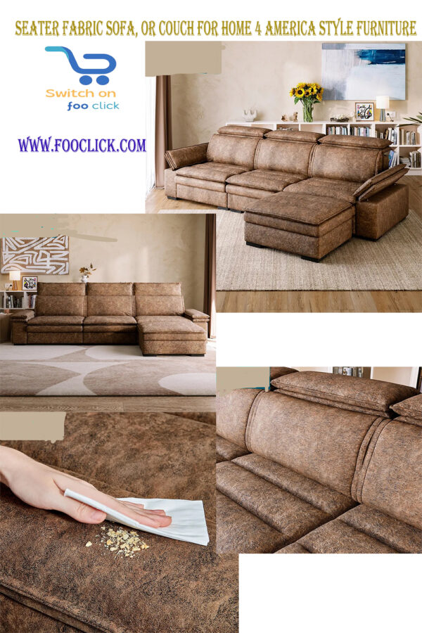 America Style Furniture 4 Seater Fabric Sofa, or Couch for Home