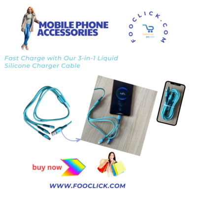 Fast Charge with Our 3-in-1 Liquid Silicone Charger Cable: Lightning, Quick Charge Compatible