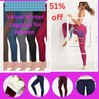 Velvet Winter Leggings for Women – High Waist Thick Warm Pants