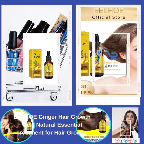 EELHOE Ginger Hair Growth Oil – Natural Essential Treatment for Hair Growth