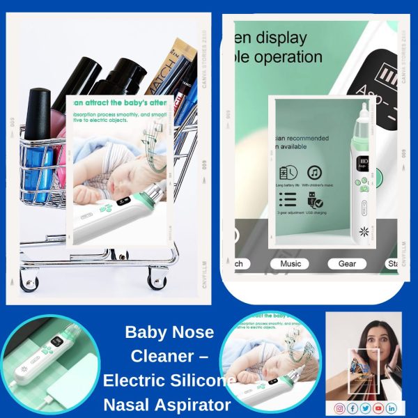 Baby Nose Cleaner – Electric Silicone Nasal Aspirator with Adjustable Suction
