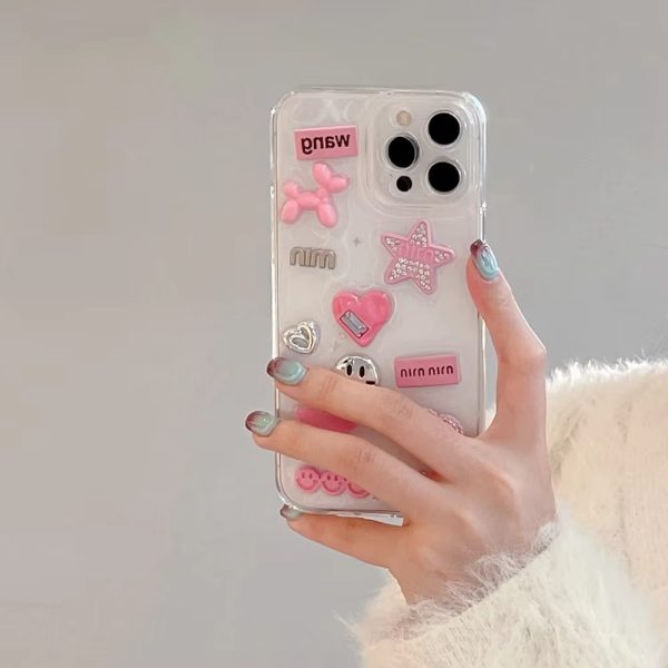 Cute 3D Love Heart Y2K Star Spicy Girl Phone Case