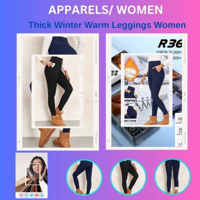 Women’s Thick Winter Warm Leggings with Pockets