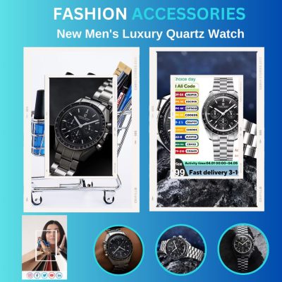 New Men’s Luxury Quartz Watch – Speed Chronograph with Auto Date