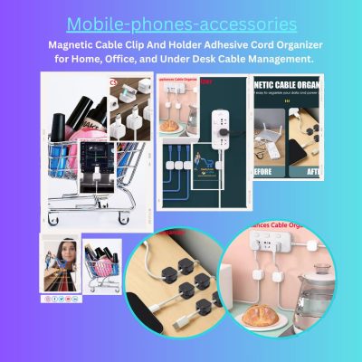 Magnetic Cable Clip Holder Adhesive Cord Organizer for Home and Office