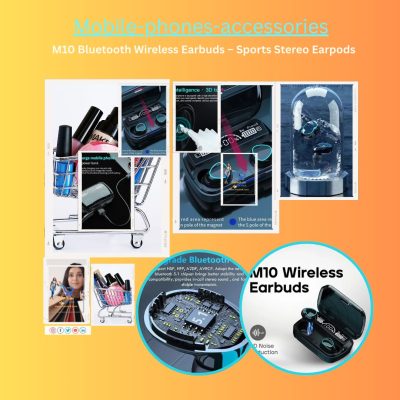 M10 Bluetooth Wireless EarPods Sports Stereo with Noise Cancelling