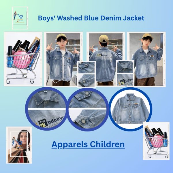 Boys' Washed Blue Denim Jacket