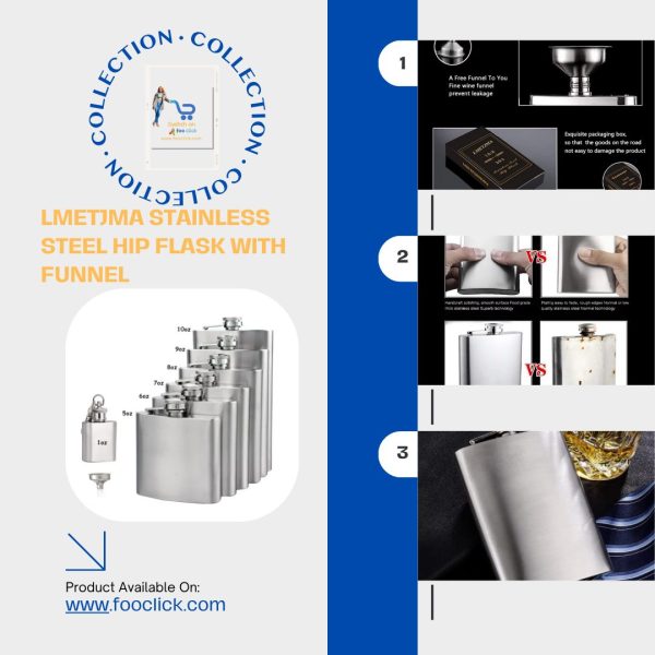 Stainless Steel Hip Perfume Flask with Funnel