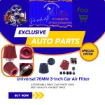 Customer reviews of 76MM 3-inch universal car air filter – high flow mesh cone intake kit and engine protector replacement